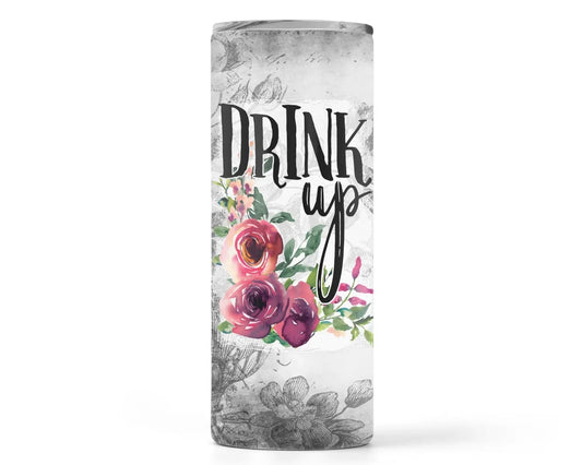 Drink Up 20 oz Skinny Tumbler, Funny Adult Tumbler with Lid - Spellbound
