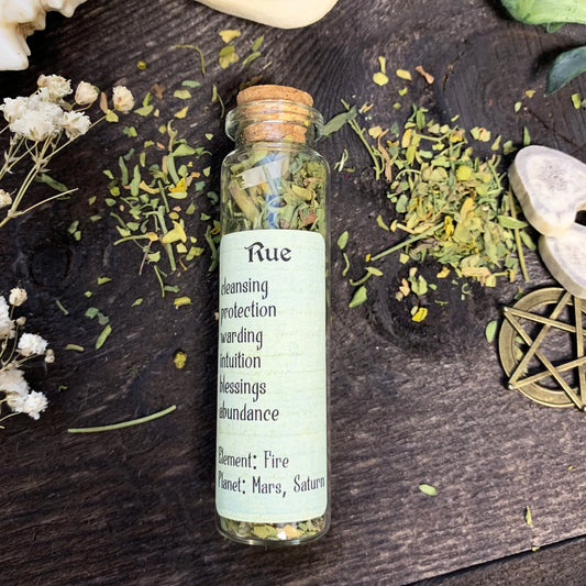Rue Herb Bottle | Witchcraft Spell Herbs | Magical Herbs | Herb Starter Kit | Witch Herb Bottle | Apothecary Herbs | Ritual Herbs | Warding - Spellbound
