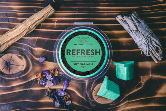 Refresh - Cucumber, Ginger & Mint - Soy Wax Melt majestic coven faire