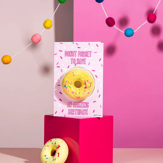 Confetea Rainbow Tea Donut Bath Bomb Birthday Card (50g) - Spellbound