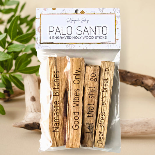 Palo Santo Bundle, 4 Pack Engraved Intentions - Spellbound