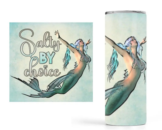 Mermaid 30 oz Skinny Tumbler - Salty By Choice Sassy Mermaid Regina lynn design faire
