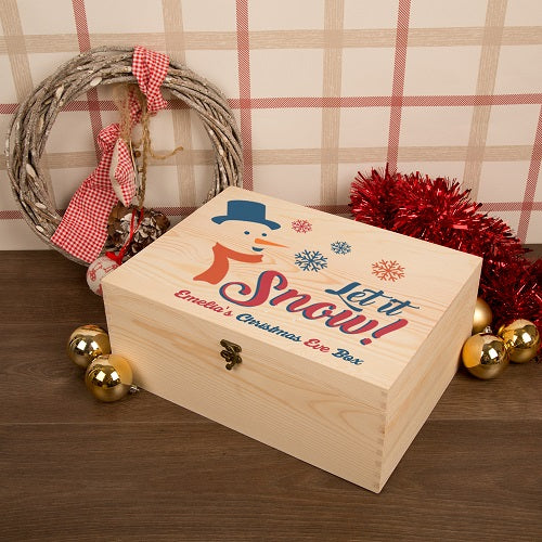 Childs Snowman Design Personalised Xmas Eve Box - Spellbound