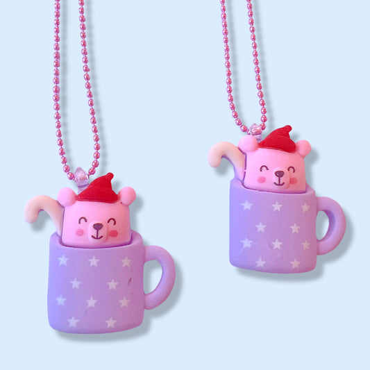 Pop Cutie Hot Drink Purple Kids Necklace Holiday Christmas - Spellbound