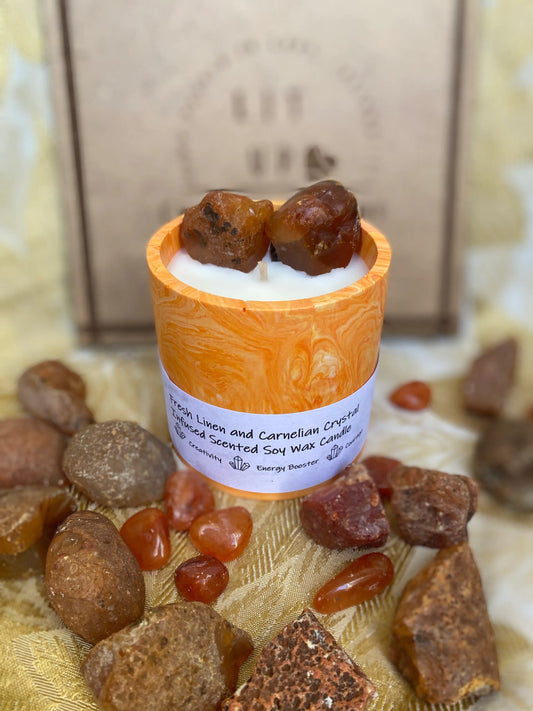Carnelian / Linen Infused Soul Candle - Spellbound