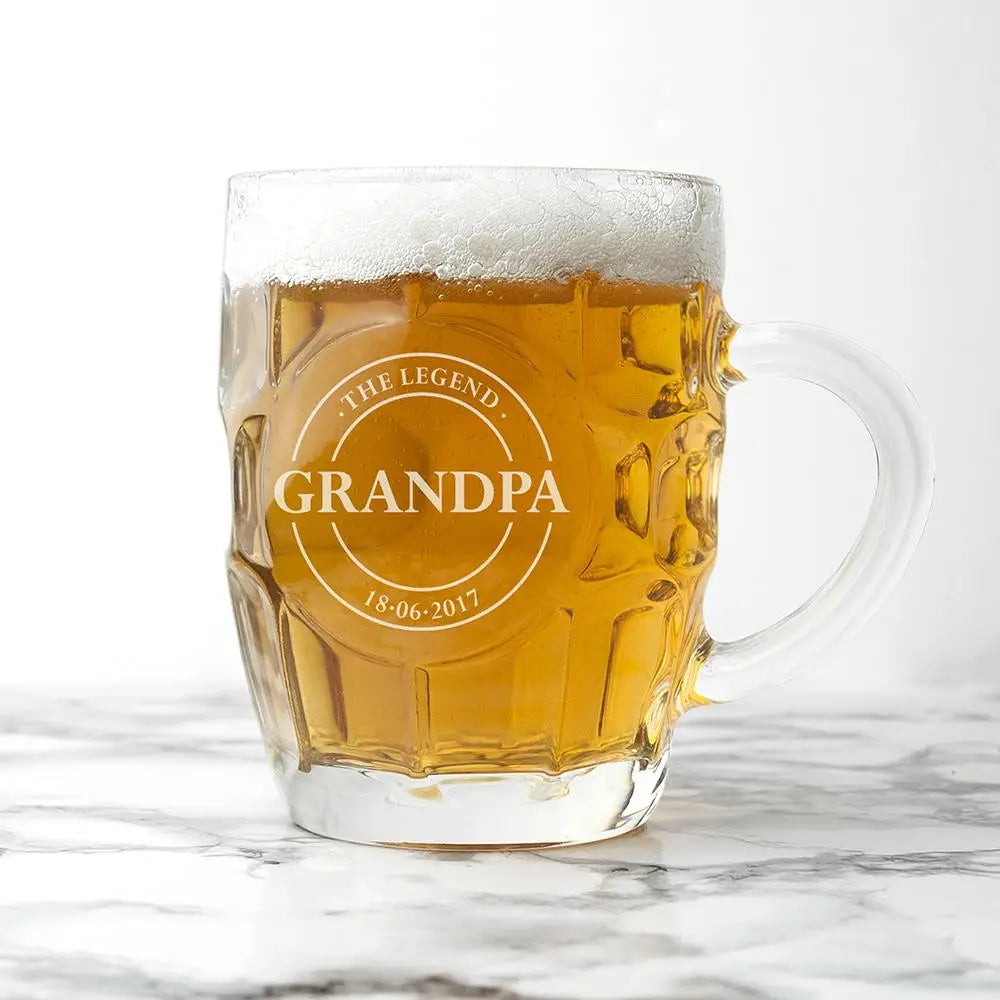 Personalised Emblem Dimpled Beer Glass - Spellbound