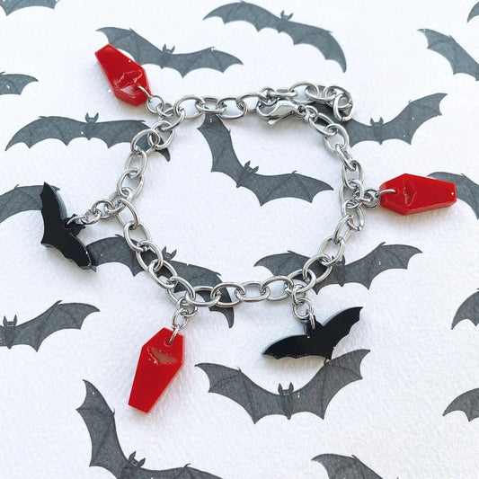 Gothic Vampire Bat Charm Bracelet | gothic jewellery, - Spellbound
