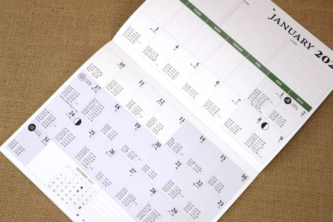 2022 Astrological Wall Calendar - Astrology Calendar - Spellbound