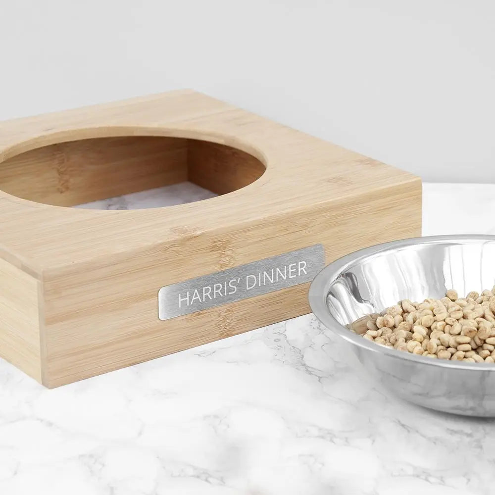 Personalised Bamboo Single Pet Bowl - Spellbound