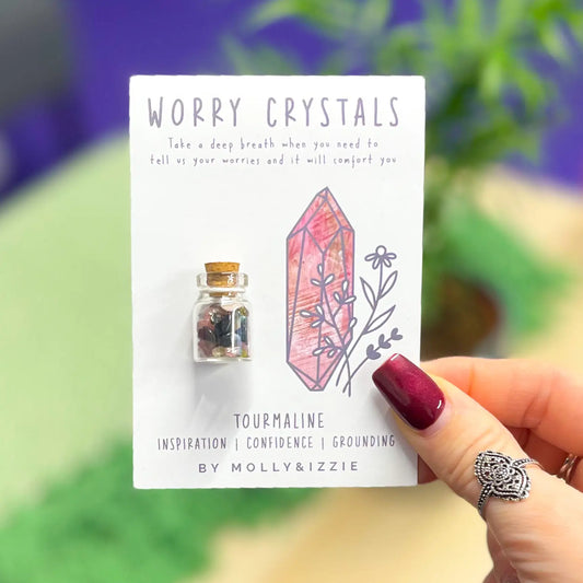 Tourmaline Worry Crystals on Card - Spellbound
