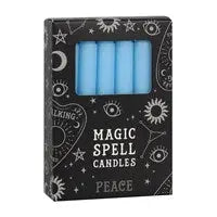 PACK OF 12 LIGHT BLUE 'PEACE' SPELL CANDLES - Spellbound