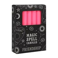 PACK OF 12 PINK 'FRIENDSHIP' SPELL CANDLES - Spellbound