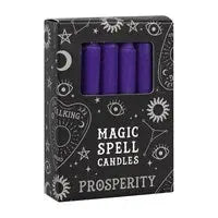 PACK OF 12 PURPLE 'PROSPERITY' SPELL CANDLES - Spellbound