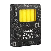 PACK OF 12 YELLOW 'SUCCESS' SPELL CANDLES - Spellbound